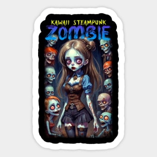 Kawaii Steampunk Zombie 09 Sticker
